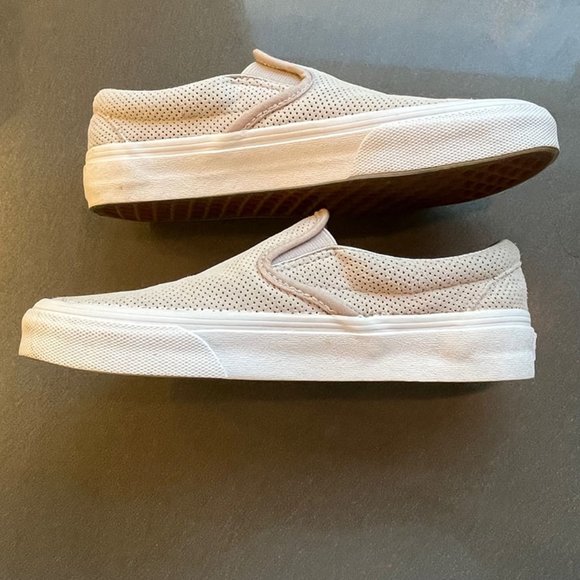 Vans Classic Slip On Perf Suede Silver Cloud - Picture 5 of 9